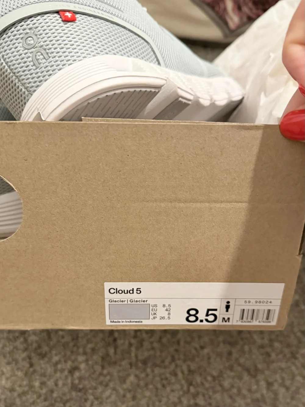 On Running Cloud Unisex Sneakers in Glacier Blue and White
